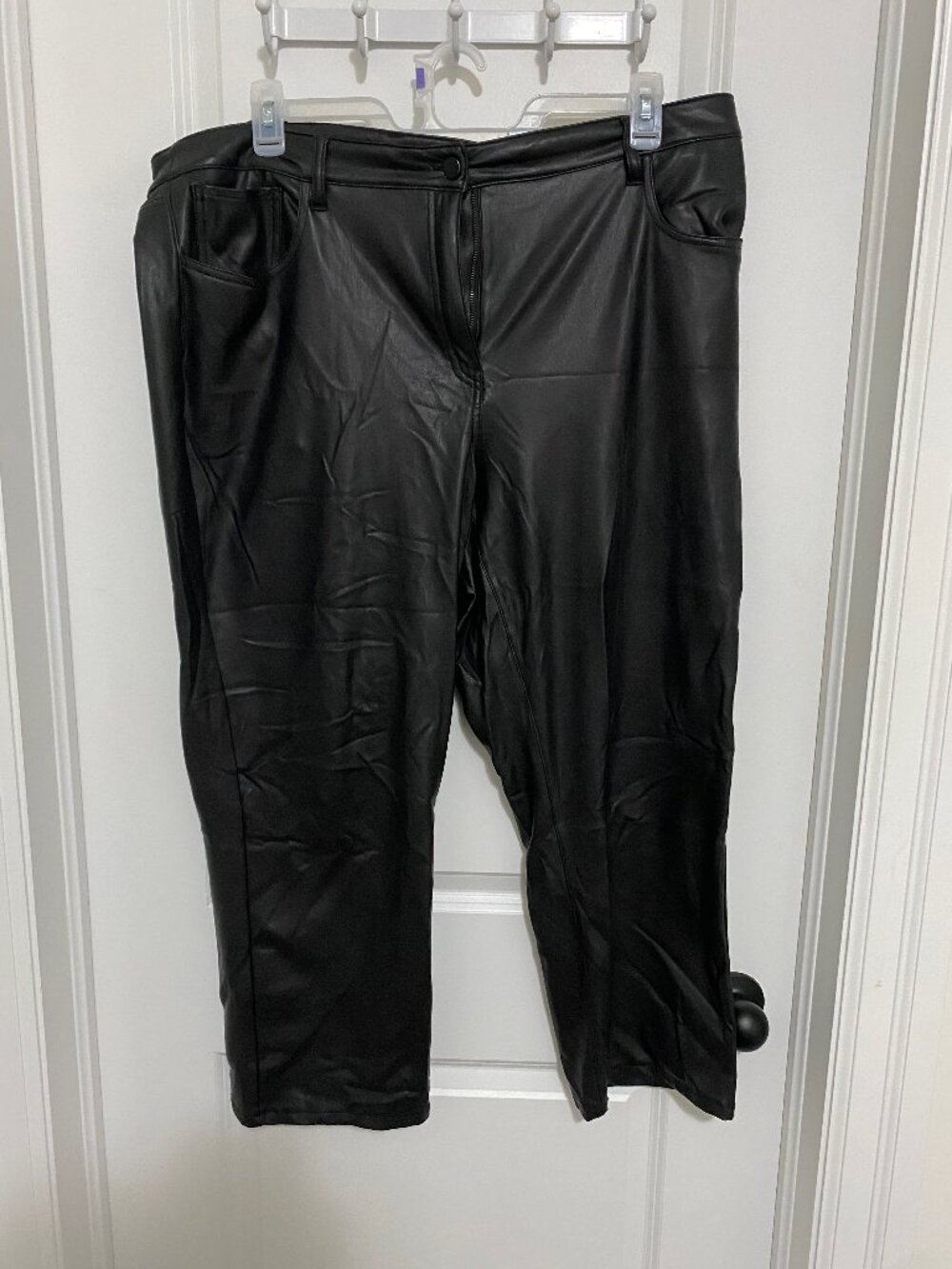 Plus Size Black Faux Leather Pants